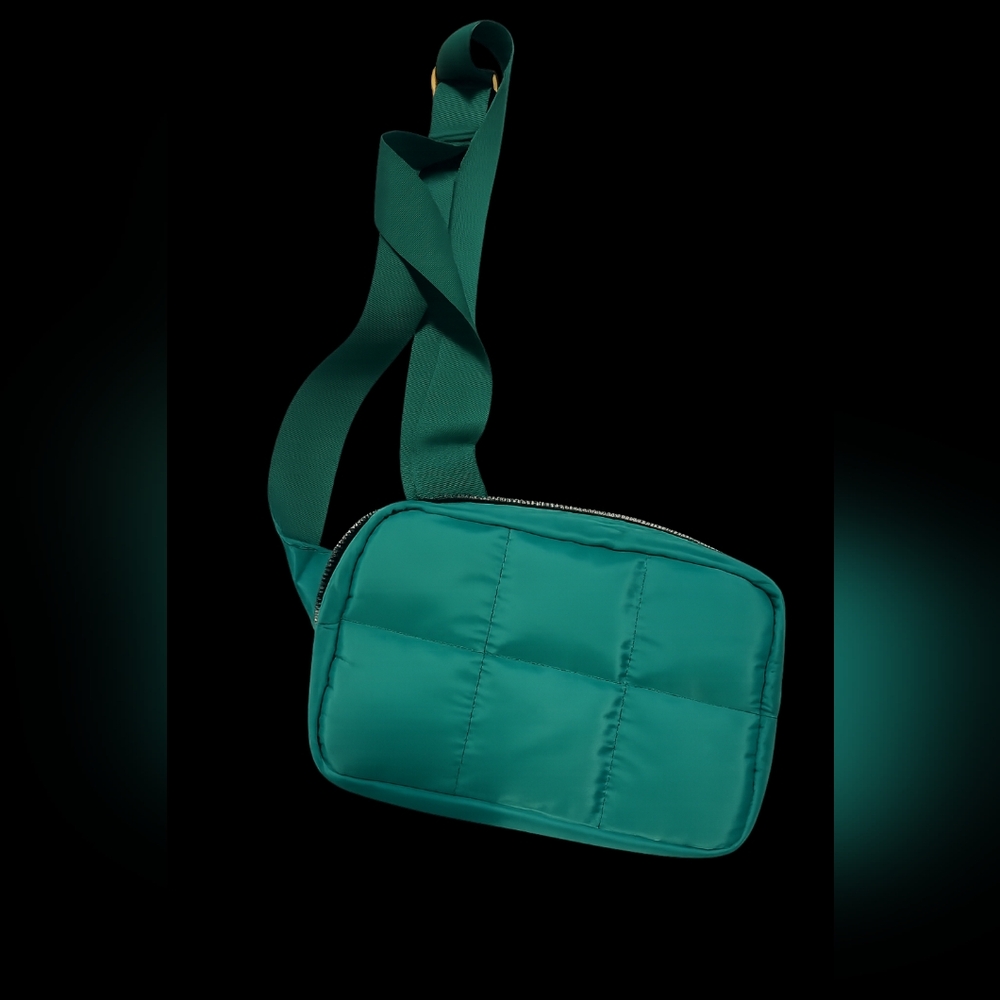Teal Quilted Crossbody Bag
